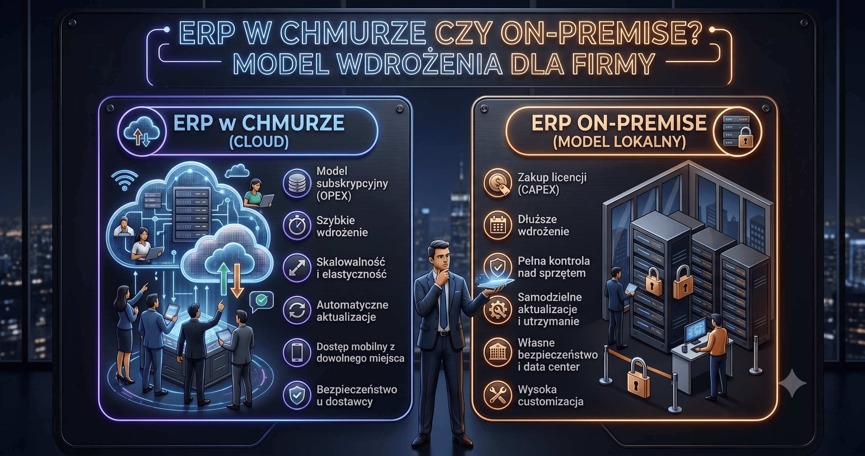 <p style="text-align:center;"><span style="font-family:Arial, Helvetica, sans-serif;font-size:22px;"><strong>ERP w chmurze czy on-premise? Jak wybrać najlepszy model wdrożenia dla firmy.</strong></span><span style="font-family:"Times New Roman",serif;"><strong><o:p></o:p></strong></span></p>