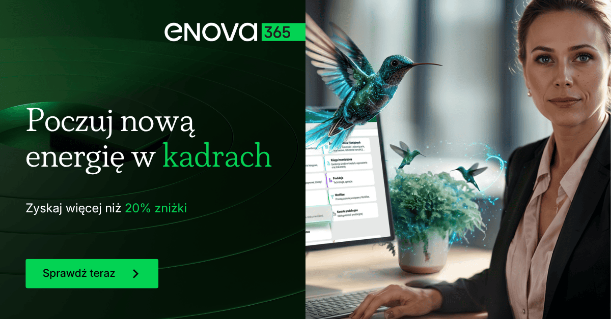 <p style="text-align:center;"><span style="font-size:25px;">Kadry i Płace w enova365 20% taniej. Zyskaj więcej niż rabat</span></p>